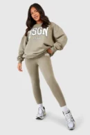 Plus DSGN Studio Slogan Legging Tracksuit