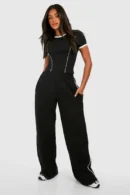 Piping Detail T-Shirt & Straight Leg Jogger Set