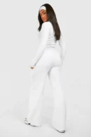 Rib Seam Detail Double Zip Top & Straight Leg Jogger Set