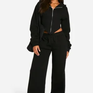 Corset Rib Insert Zip Through Hooded Tracksuit