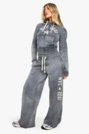 Nyc Star 2001 Applique Zip Through Shrunken Tracksuit