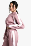Panelled Cropped Wide Leg Tracksuit
