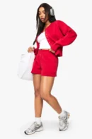 Deep Hem Popper Bomber Short Tracksuit