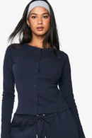 Rib Button Through Long Sleeve Tracksuit
